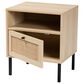 Baxton Studio Caterina 1-Door End Table in Natural Brown and Black, , large