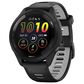 Garmin Forerunner 265 Smartwatch 46mm Black Bezel Case with Black and Powder Gray Silicone Band, , large