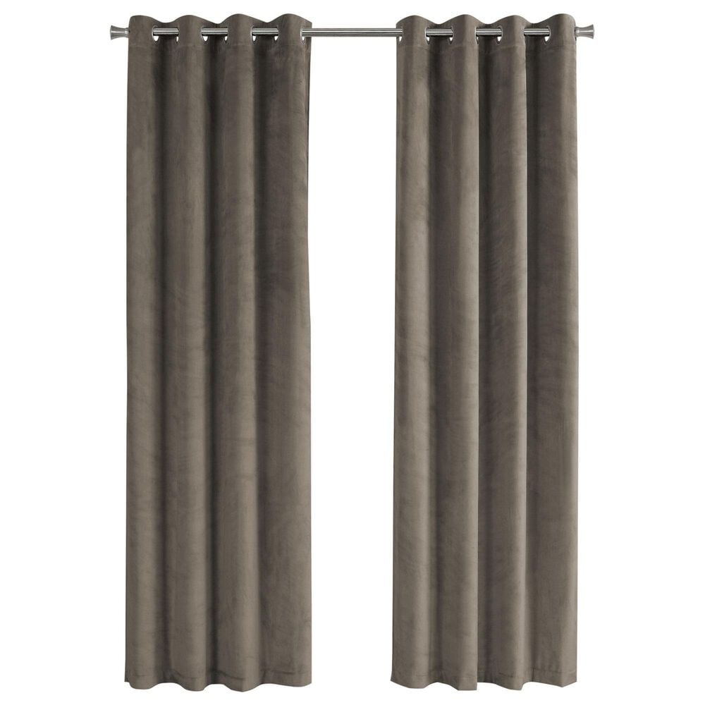 Monarch Specialties 52" x 84" Curtain Panel in Taupe (Set of 2), , large