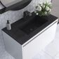James Martin Mantova 35.4" Single Bathroom Vanity in Glossy White and Matte Black with 2 cm Charcoal Black Resin Countertop and Rectangular Sink, , large