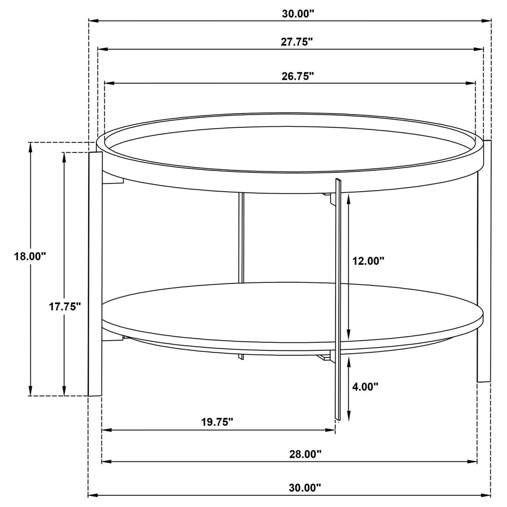 Coaster Adhvik Coffee Table in Natural, White and Black, , large
