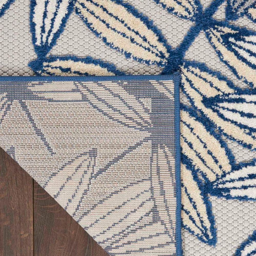 Nourison Aloha ALH18 6&#39; x 9&#39; Ivory and Navy Indoor/Outdoor Area Rug, , large