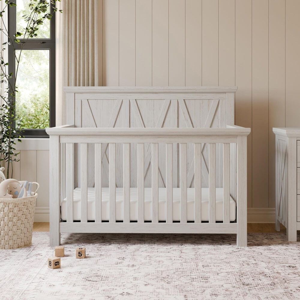 DaVinci Emory Farmhouse 4-in-1 Convertible Crib in White Driftwood, , large