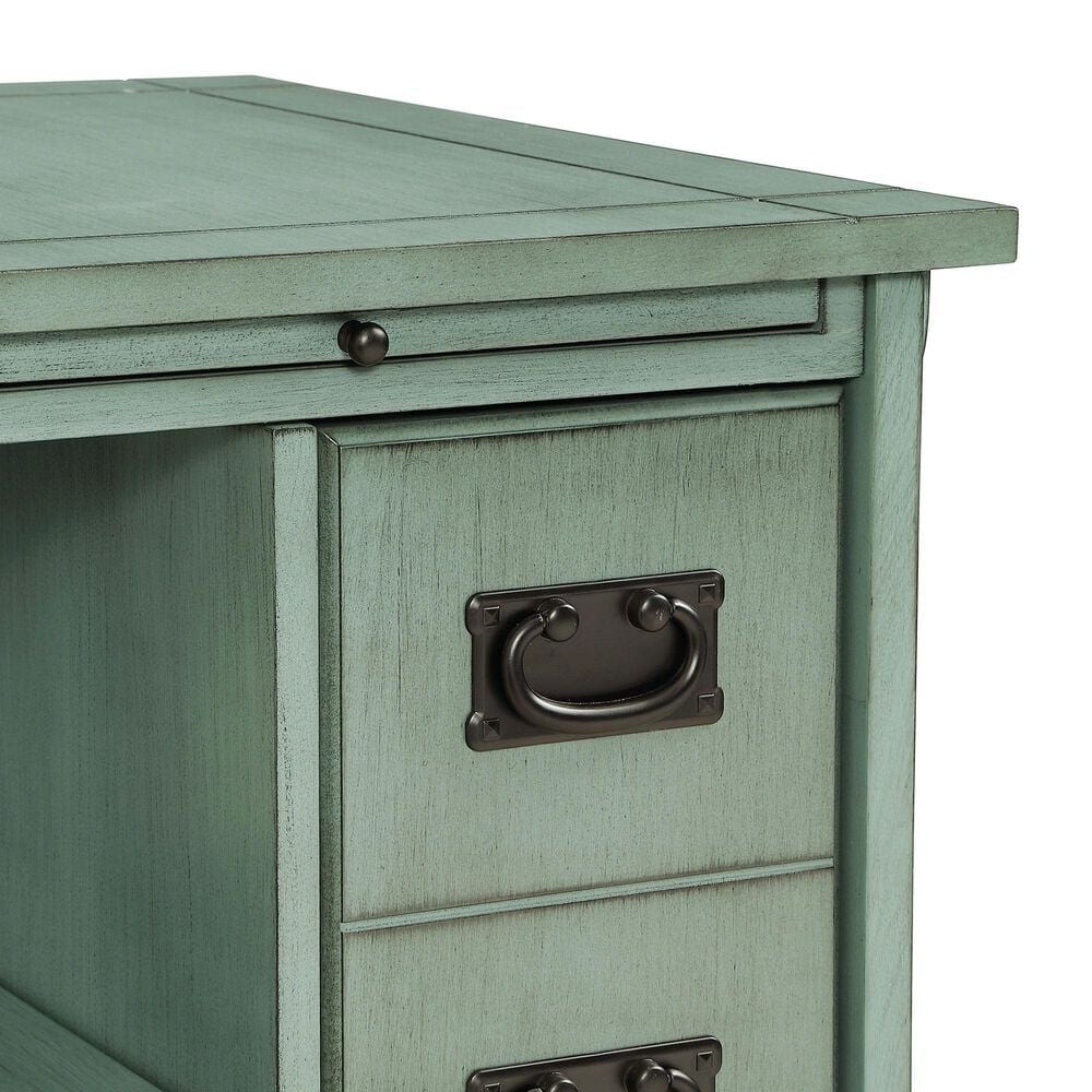 Linon Home Decor Parnell Side Table in Teal, , large