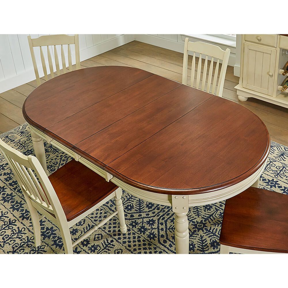 A-America British Isles Table in Buttermilk and Merlot with 2-12" Leaves, , large