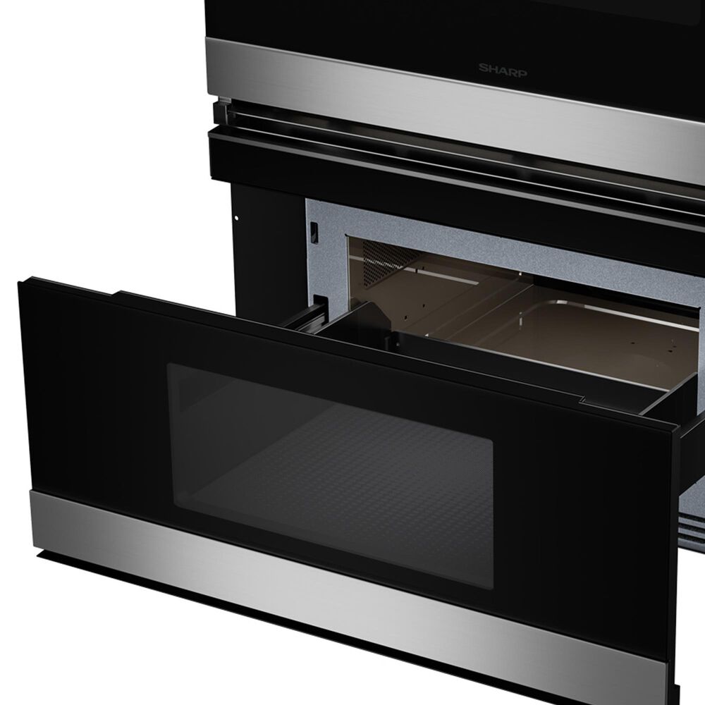 Sharp 30&quot; Smart Electric Microwave Wall Oven Combo in Stainless Steel and Black, , large