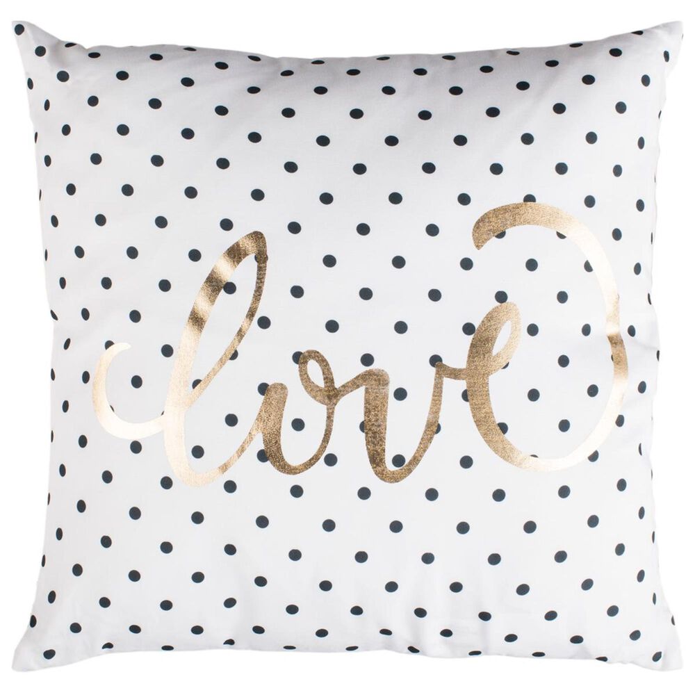 Safavieh Spotted Love Pillow in Gold/Black/White, , large
