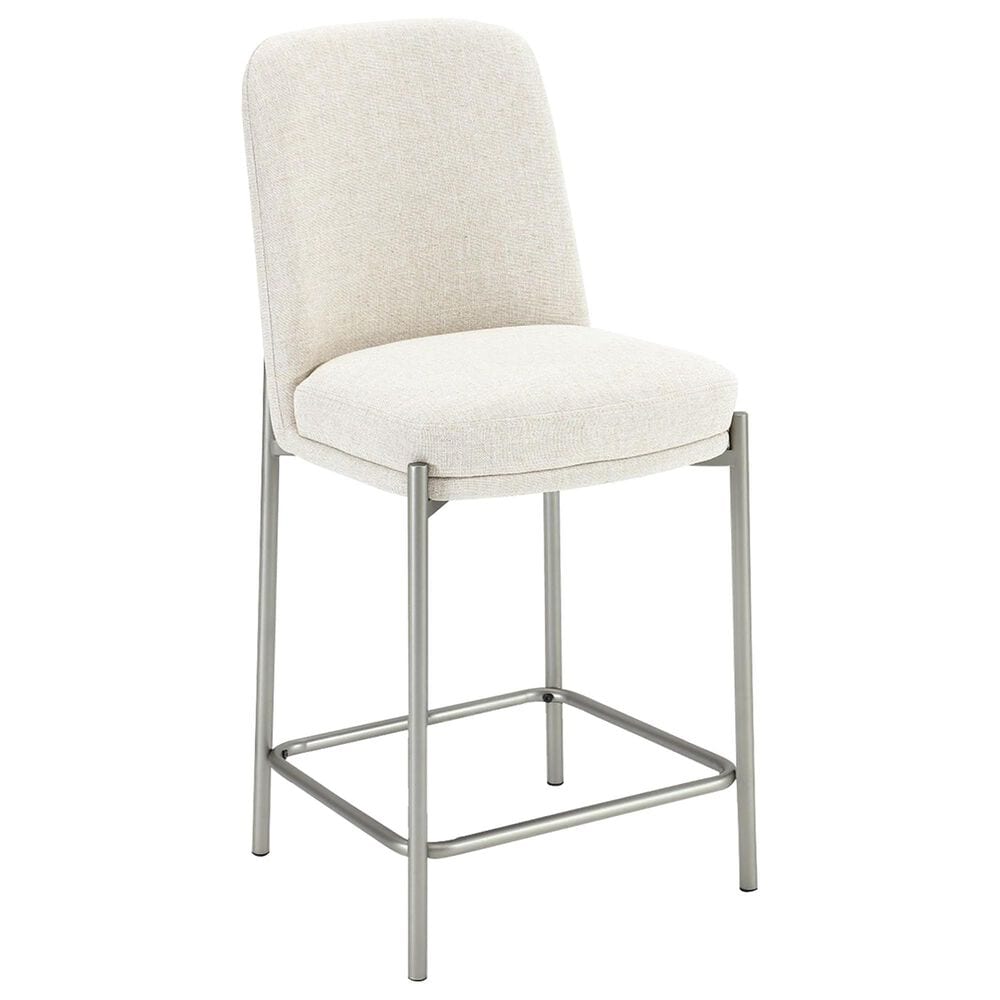 Urban Home Crossroads 2.0 Dion Counter Stool with Natural Light in Brushed Nickel, , large