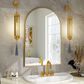 HOMLUX 24" x 36" Arched Mantle Mirror in Gold, , large