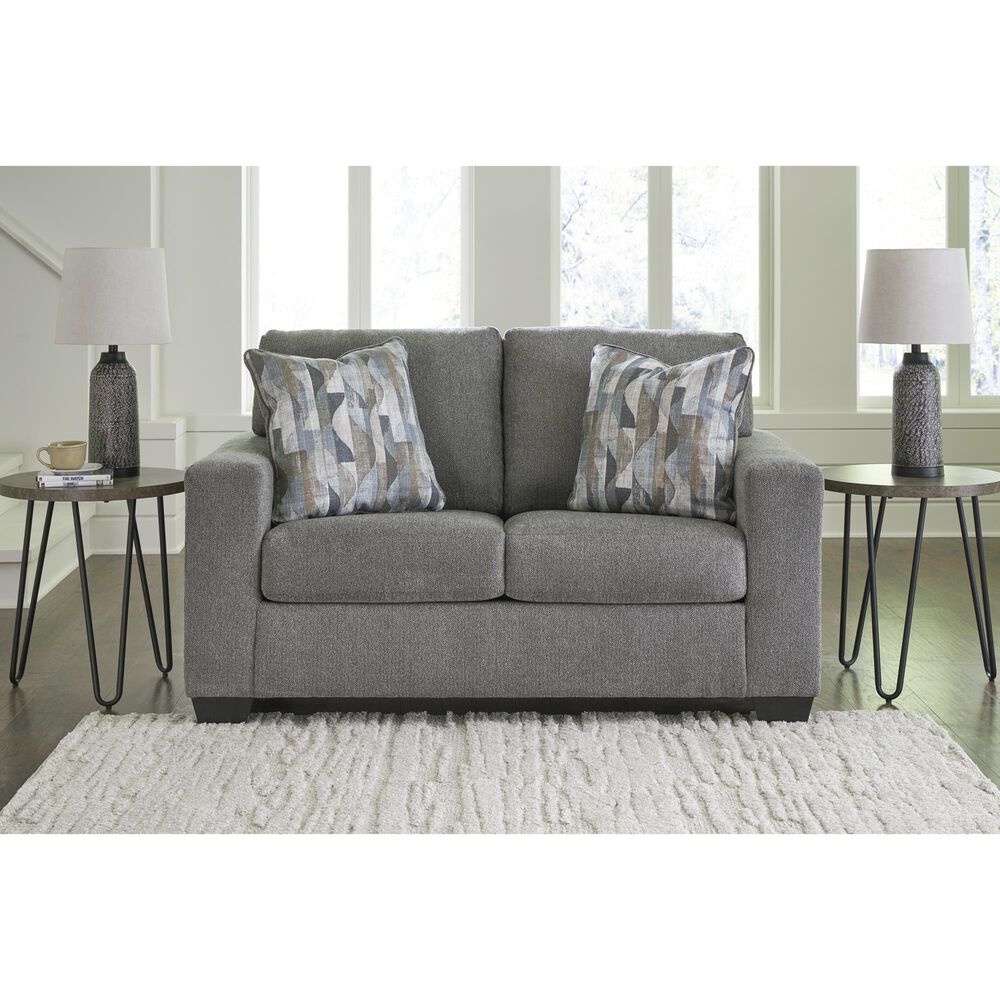 Ashley Deltona Stationary Sofa and Loveseat Set in Graphite, , large