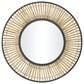 Maple and Jade 28" Round Tribal Handmade Woven Wall Mirror in Brown and Black, , large