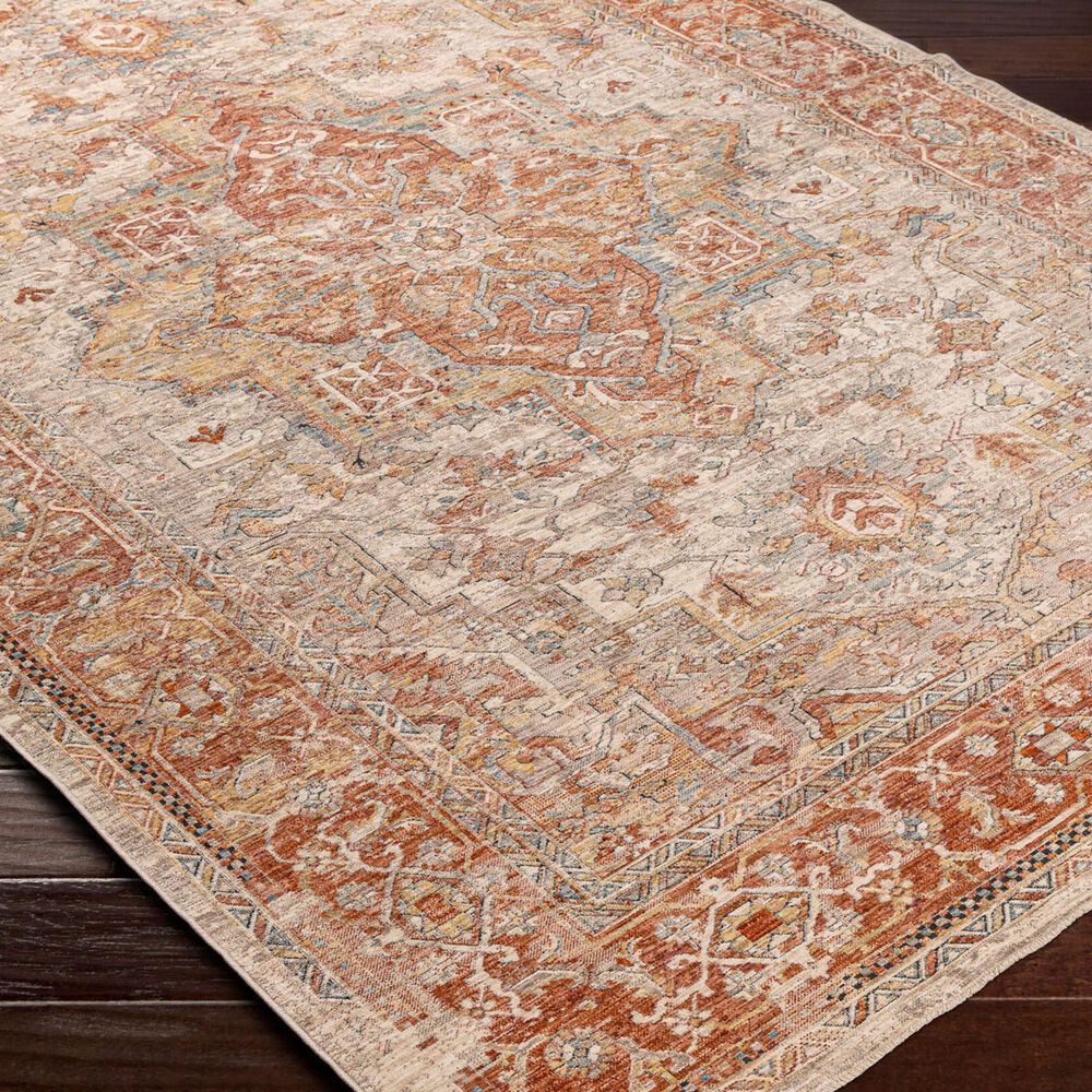 Surya Aspendos APS-2320 9&#39; x 12&#39;2&quot; Rust, Teal, Mustard, Black, Medium Gray, Charcoal and Light Beige Area Rug, , large
