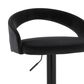 LumiSource Grotto Adjustable Barstool with Black Velvet Upholstery in Black (Set of 2), , large