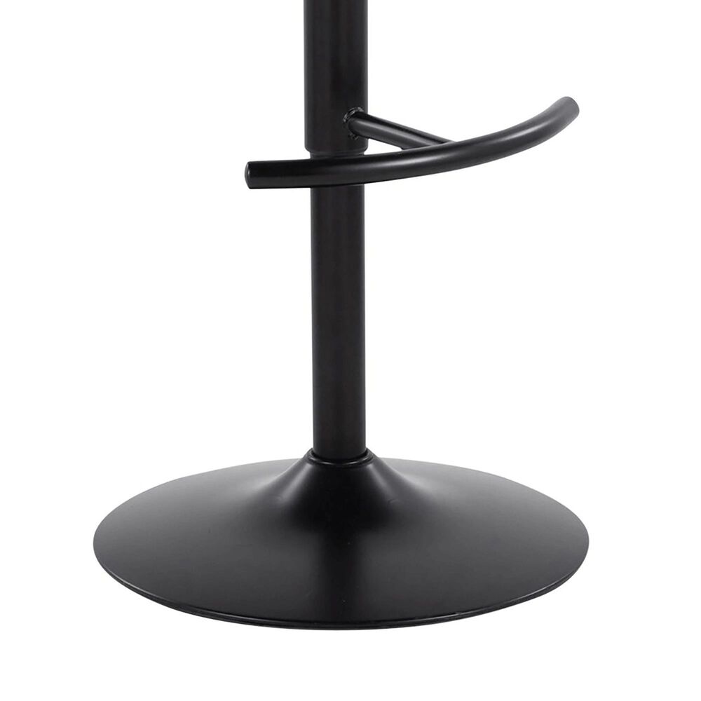 LumiSource Diana Adjustable Barstool with Black Faux Leather Upholstery in Black (Set of 2), , large