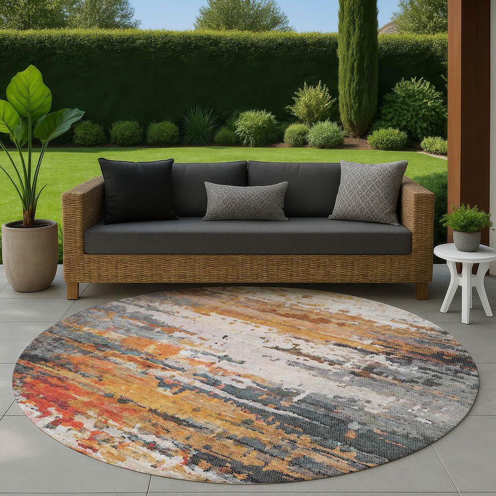Dalyn Rug Company Lumara Volcano 8' Round Indoor/Outdoor Area Rug, , large