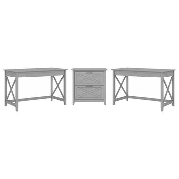 Bush Key West 3-Piece Office Desk Set in Cape Cod Gray, , large