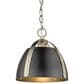 Golden Lighting Aldrich 1-Light Pendant with Matte Black Shade in Aged Brass, , large