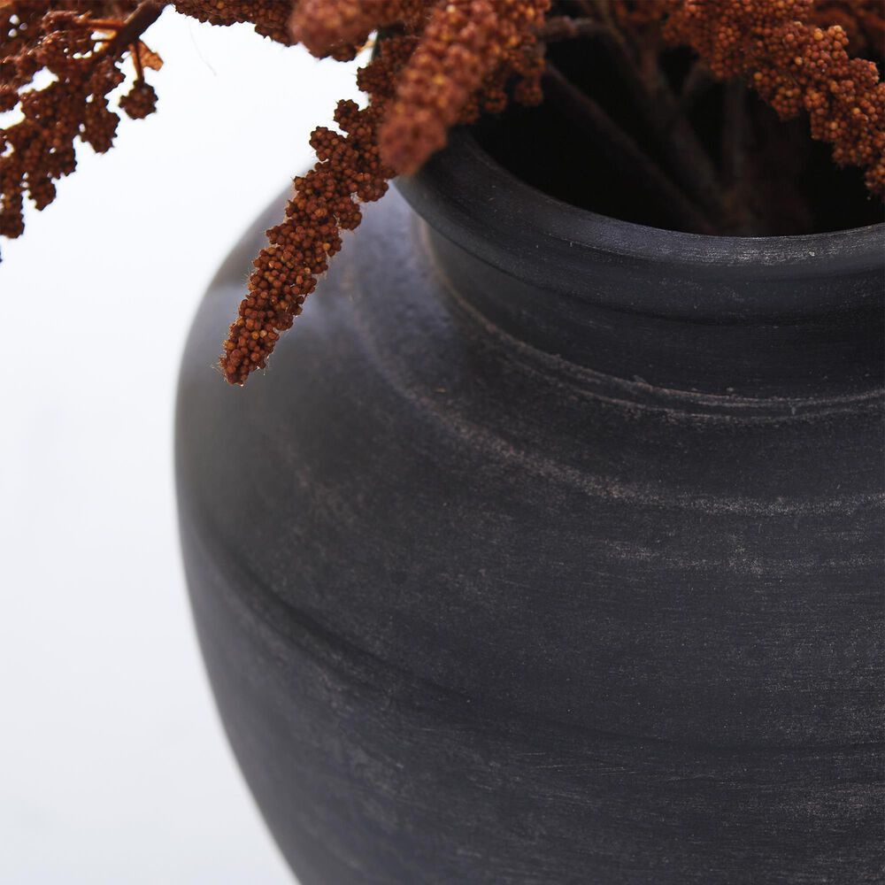 Ashley Meadie 12.25" Vase in Distressed Black, , large