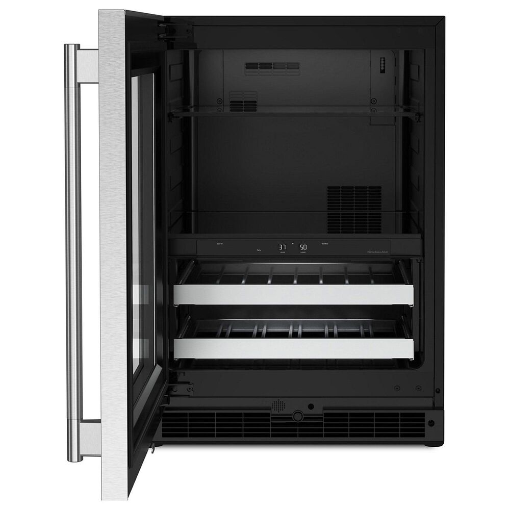 KitchenAid 4.8 Cu. Ft. Left Hinge Beverage Center with Metal Front Racks in Black and Stainless Steel, , large