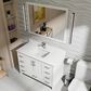 Lexora Home Jacques 48" Single Bathroom Vanity in White with 2 cm White Quartz Top and Rectangular Sink, , large