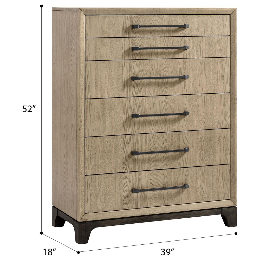 Emerald Home Furnishings Sutton Place 6-Drawer Chest in Caramel and Cocoa Brown, , large
