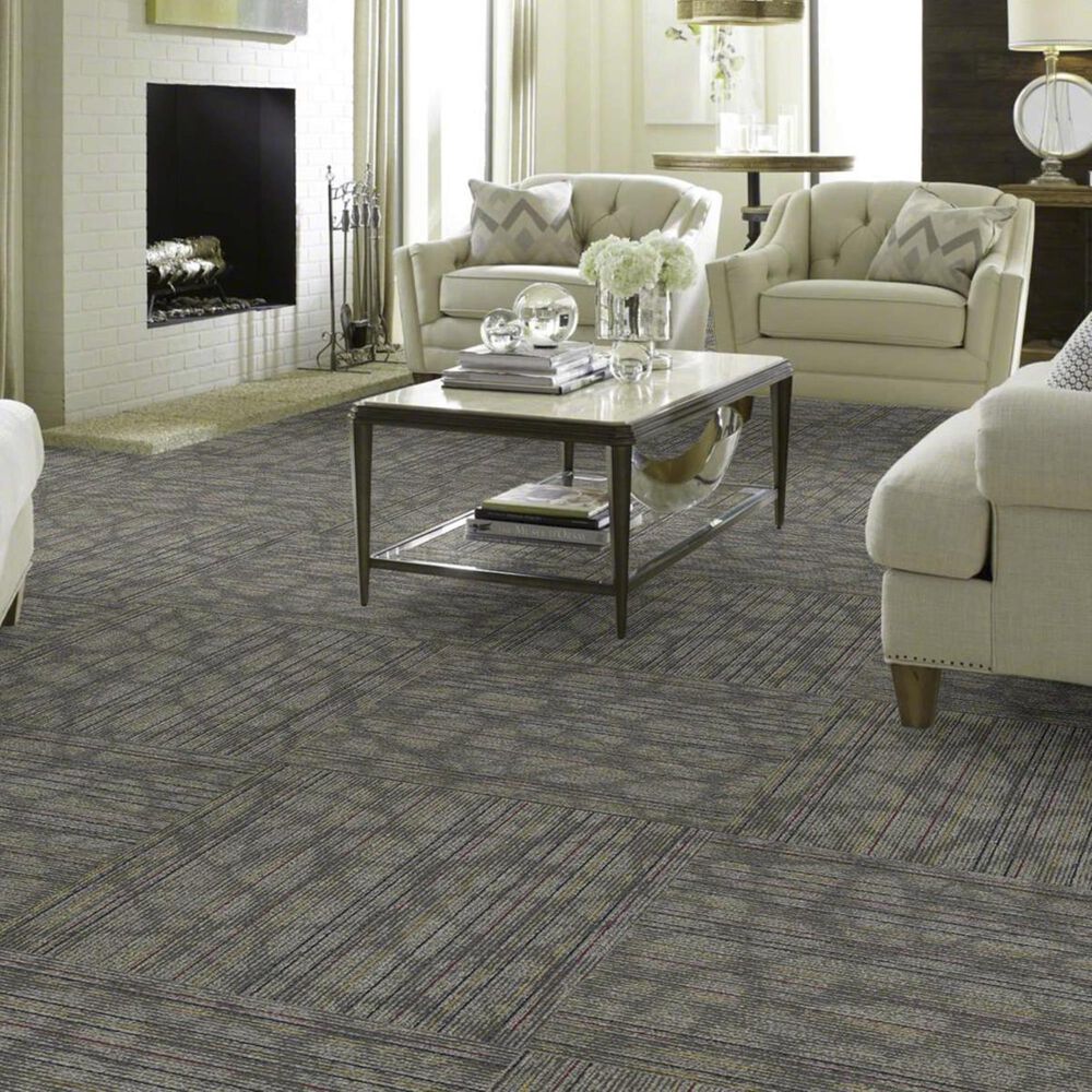 Shaw Warp It 24&quot; x 24&quot; Carpet Tile in Linen, , large