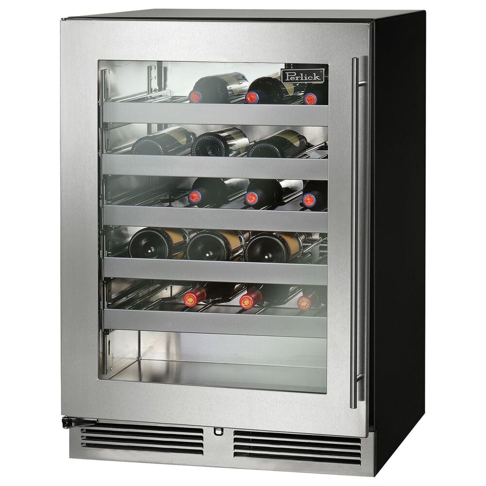 Perlick 4.8 Cu. Ft. Built-In Undercounter Wine Reserve with Glass Door and Left Hinge in Stainless Steel, , large
