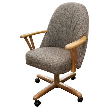 Chromcraft Bucket Chair with Arms in Chestnut and Vivacious Onyx, , large