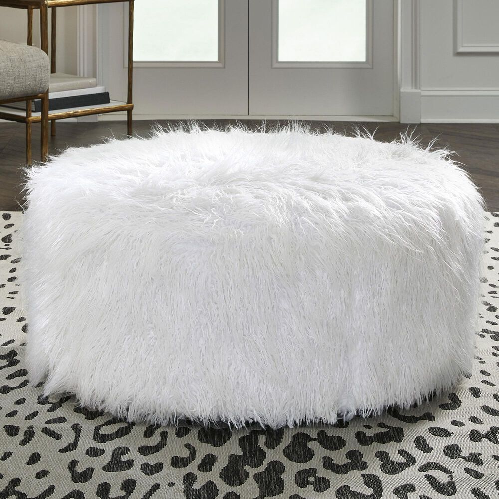 Ashley Galice Oversized Accent Ottoman in White, , large