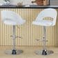 LumiSource Renee Adjustable Swivel Bar Stool with White Faux Leather Upholstery in Chrome (Set of 2), , large