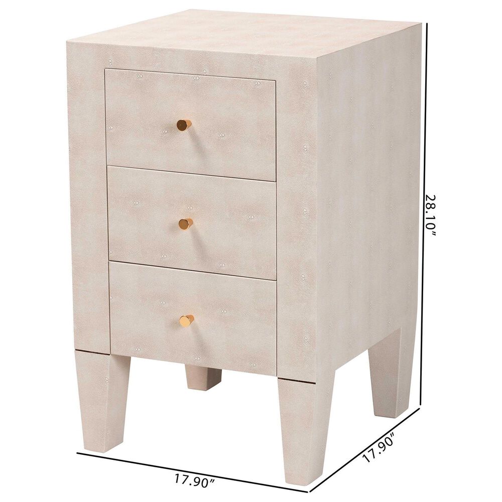 Baxton Studio Leyna 3-Drawer End Table in Beige, , large