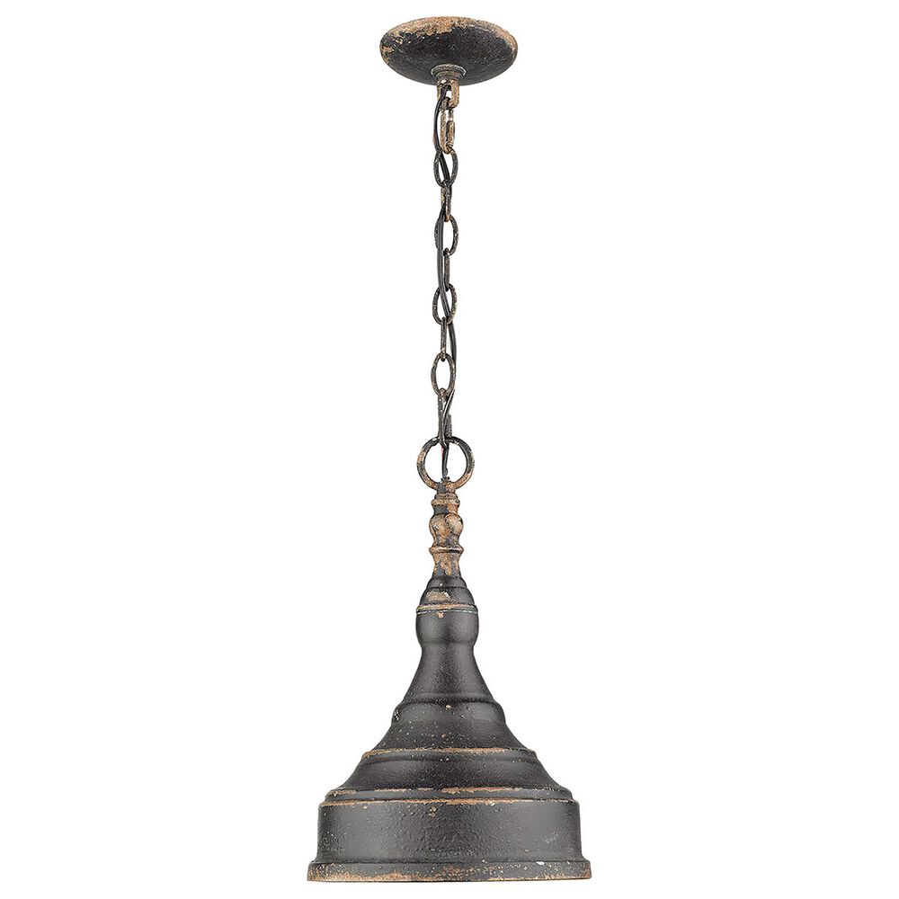 Golden Lighting Keating 1-Light Pendant in Antique Black Iron, , large