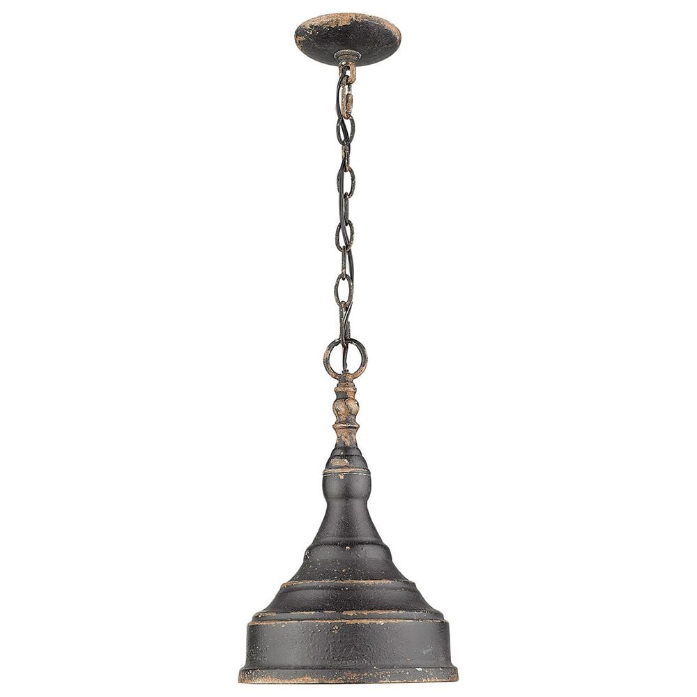 Golden Lighting Keating 1-Light Pendant in Antique Black Iron, , large