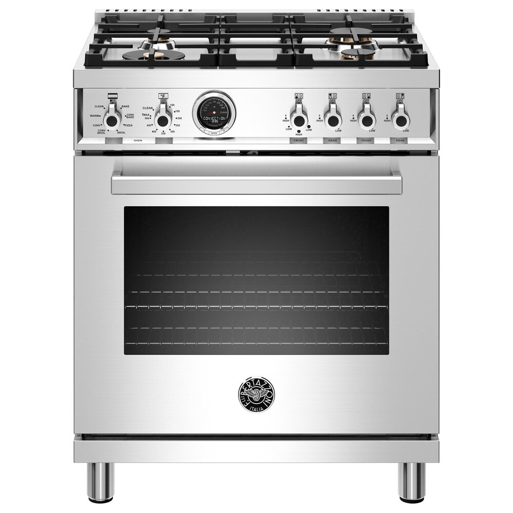 Bertazzoni Professional 30" Dual Fuel Range in Stainless Steel, , large