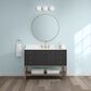 37B Isadore 48" Single Bathroom Vanity Cabinet in Tricorn Black and White Composite Stone Top and Backsplash, , large