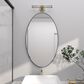 Maple and Jade 40" x 24" Oval Wall Mirror with Thin Minimalistic Frame in Black, , large
