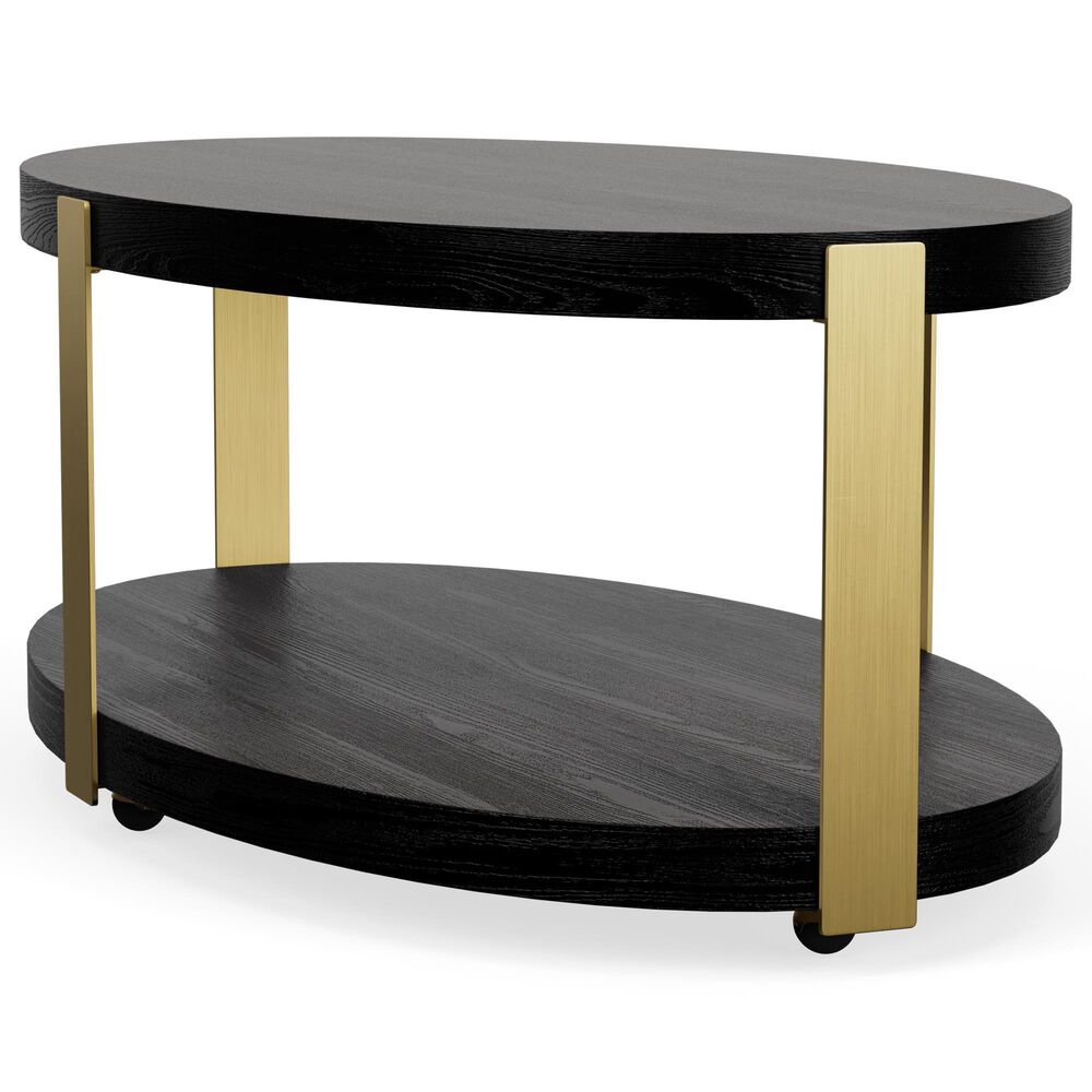 Riverside Furniture Mill River Cocktail Table in Black Onyx and Bronze, , large