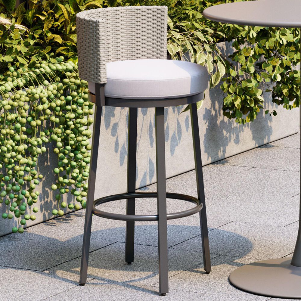 Zuo Modern Midnight Wave Patio Barstool in White, , large