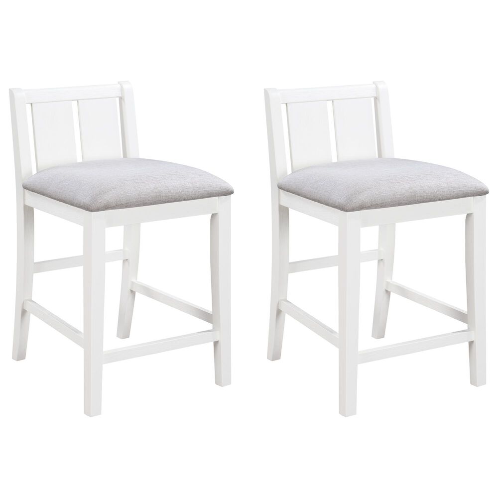 HOMLUX Counter Height Upholstered Chair in White (Set of 2), , large