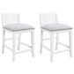 HOMLUX Counter Height Upholstered Chair in White (Set of 2), , large
