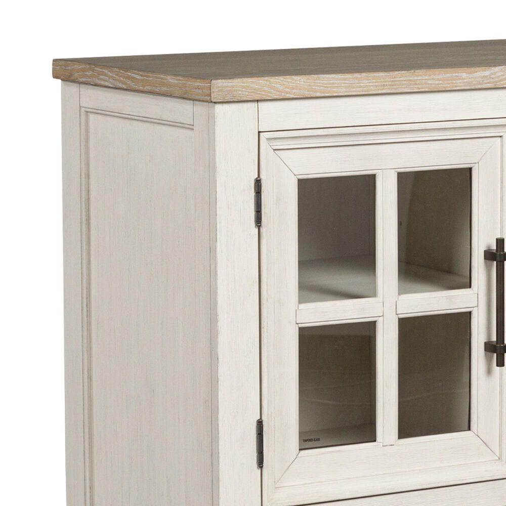 Ashley Shaybrock 5-Drawer Dresser in Antiqued White and Brown, , large