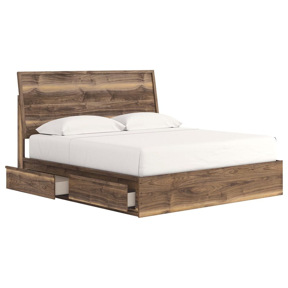 Ashley Chirason King Panel Bed with Storage in Brown, , large