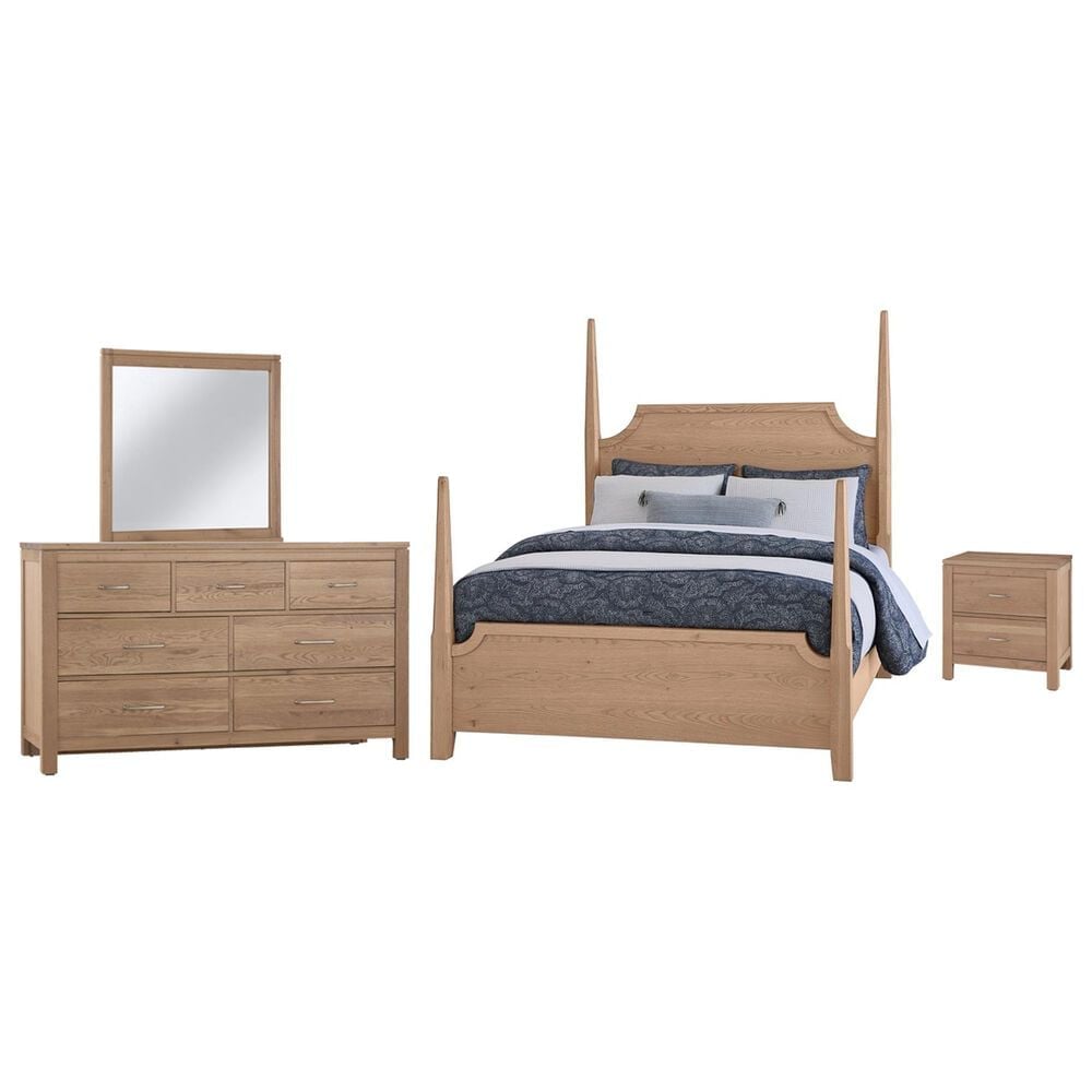 Viceray Collections Tide and Timber 4 Piece Twin Poster Bedroom Set in Clear Oak, , large