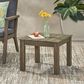 Hearth and Haven Temecula Outdoor Square Side Table with Slatted Top in Grey, , large