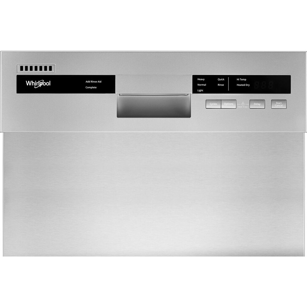 Whirlpool 18" Built-In Small-Space Compact Dishwasher in Stainless Steel and Black, , large