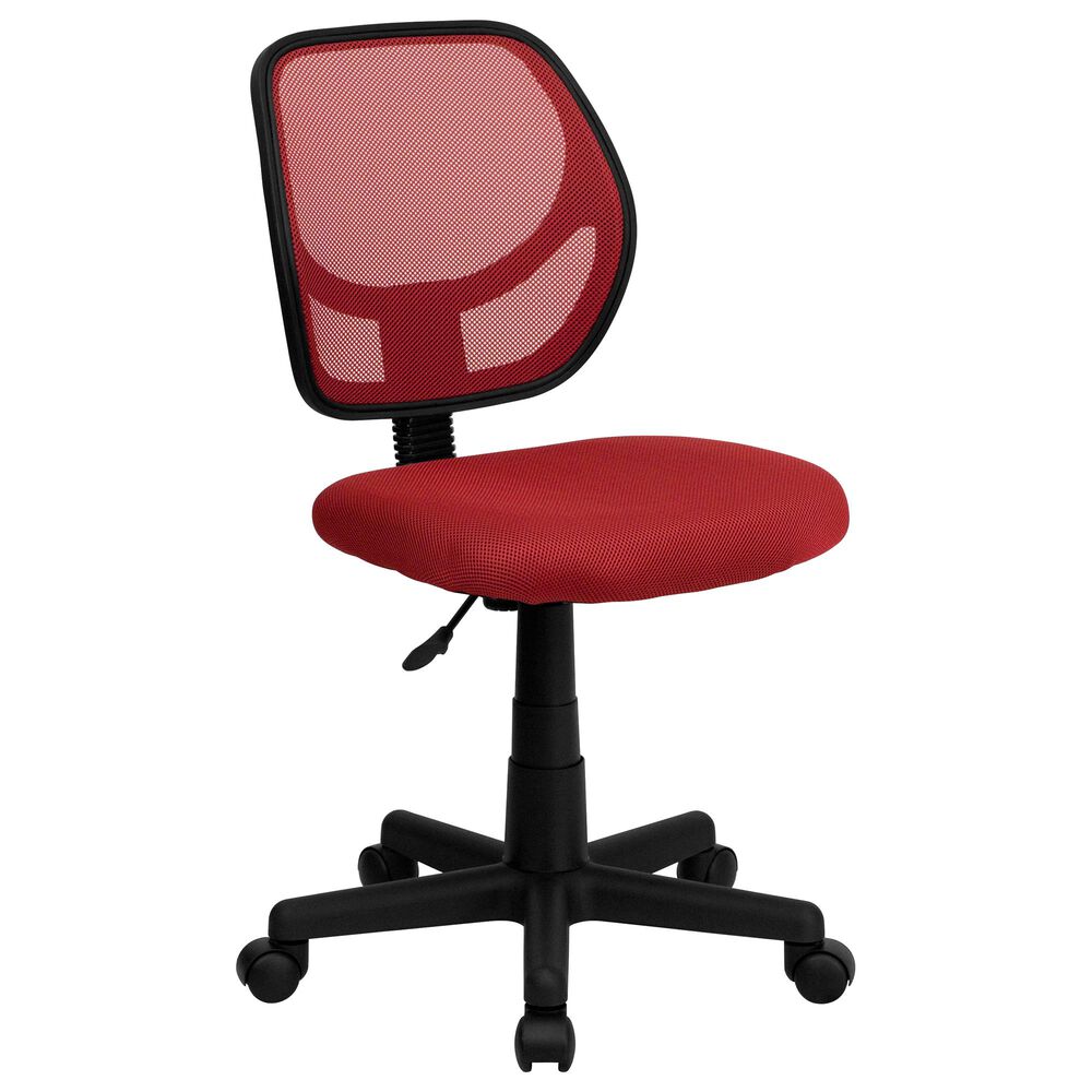 Flash Furniture Swivel Task Chair in Red and Black, , large