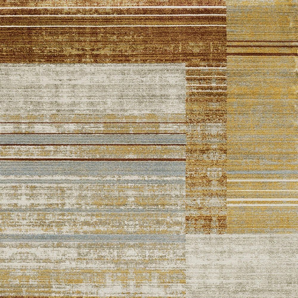 Oriental Weavers Bauer Geometric Lines 6&#39;7&quot; x 9&#39;6&quot; Rust Area Rug, , large
