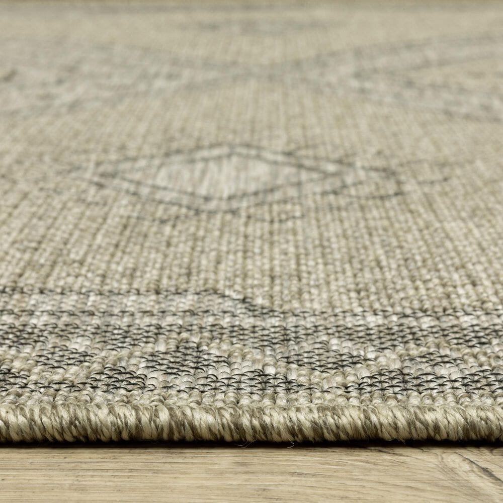Oriental Weavers Tortuga TR08A 6&#39;7&quot; x 9&#39;2&quot; Beige and Black Area Rug, , large