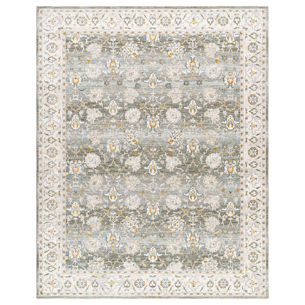 Surya Dresden Deep Teal, Taupe, Dusty Sage, Off-White, Light Gray, Mustard and Olive 2"7" x 3"11" Area Rug, , large