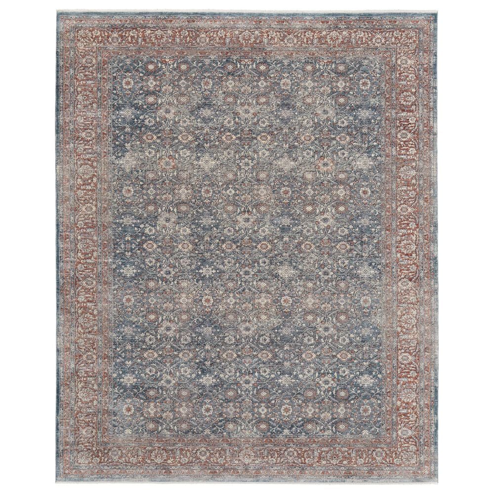 Feizy Marquette 5" x 7"2" Blue and Rust Area Rug, , large